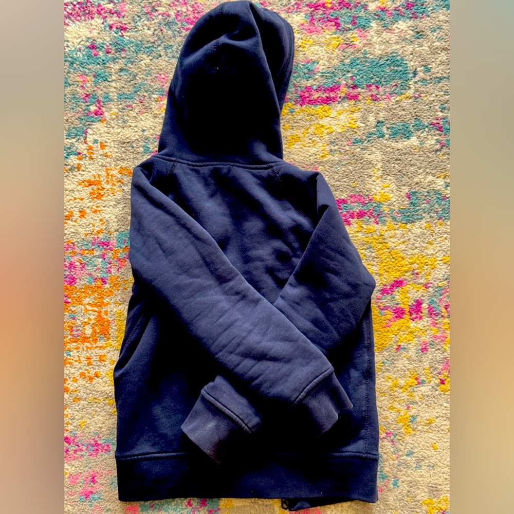 GAP Navy Blue sherpa-lined zipper hoodie size S 6/7 - Picture 3 of 3